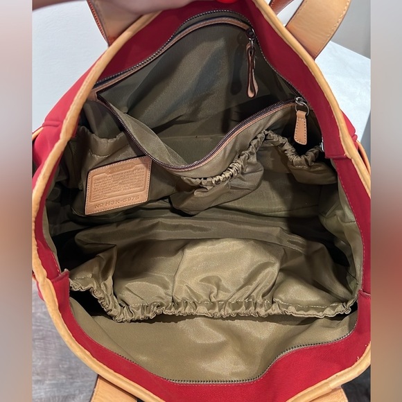 🔥Coach Red and Tan Tote Bag with Leather Trim🔥 - Picture 6 of 9